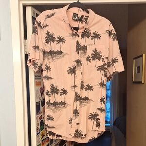 Pink Palm Tree Button Collar